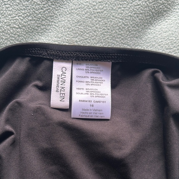 Calvin Klein Black One-Piece Swimsuit with Halter Neck size 16 - Picture 4 of 4